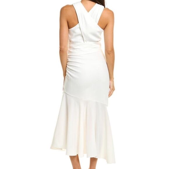 NWT Sachin and Babi Naomi Halter Asymmetric Midi Dress women's size 10 in ivory - Picture 3 of 15